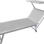 Lettino prendisole grigio con parasole per giardino e terrazza, acquista online.