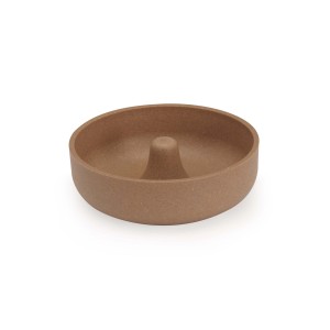 Ciotola per cani t.b.t., marrone, con parte centrale rialzata.