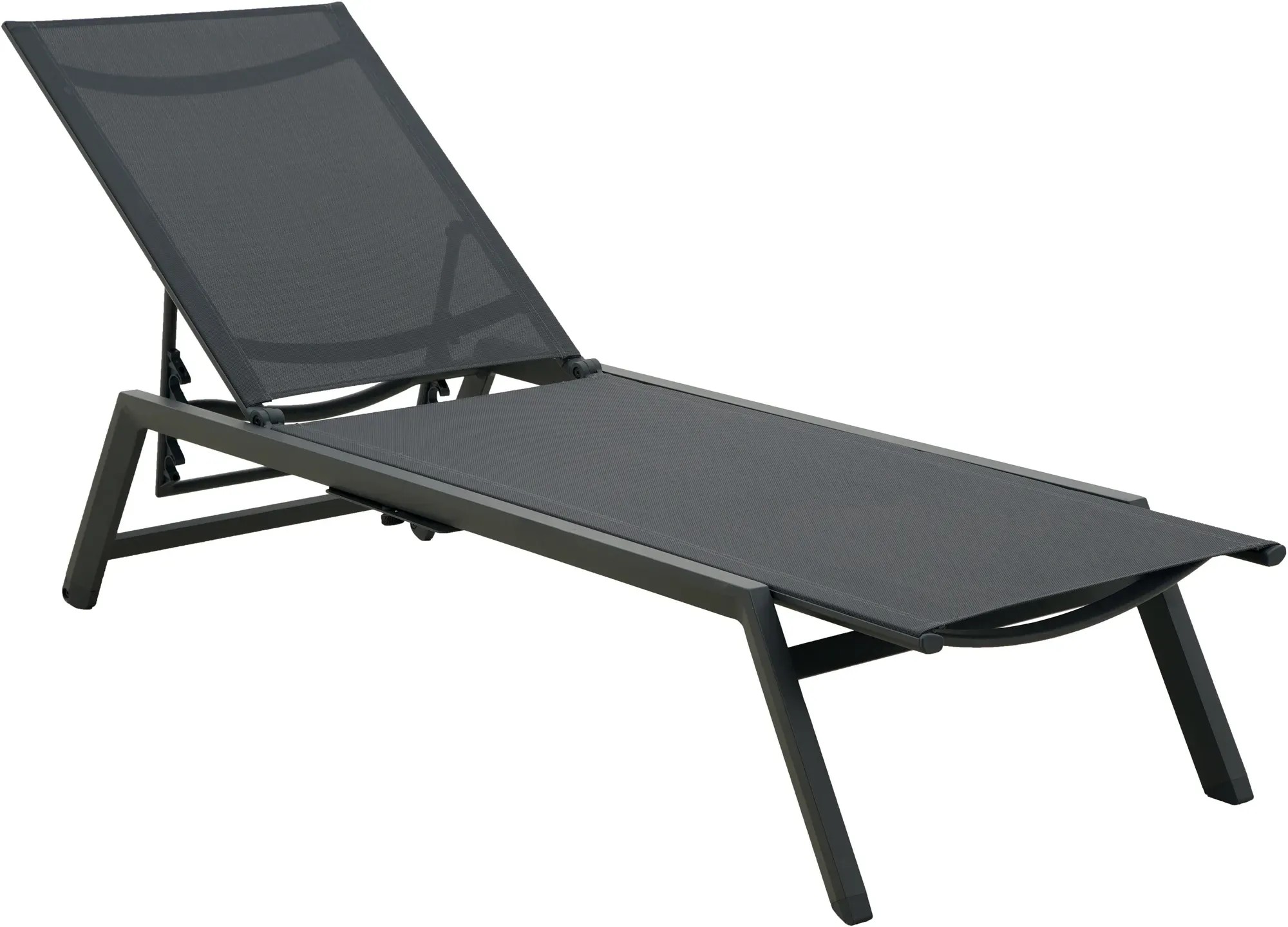 Lettino prendisole con schienale regolabile in alluminio antracite