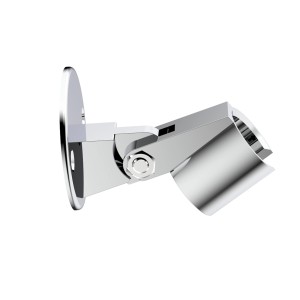 Supporto doccia cromato regolabile per flessibili doccia.