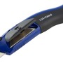 Cutter universale LUX Comfort, lama 60 mm, blu e nero, con impugnatura ergonomica e cursore per lama.