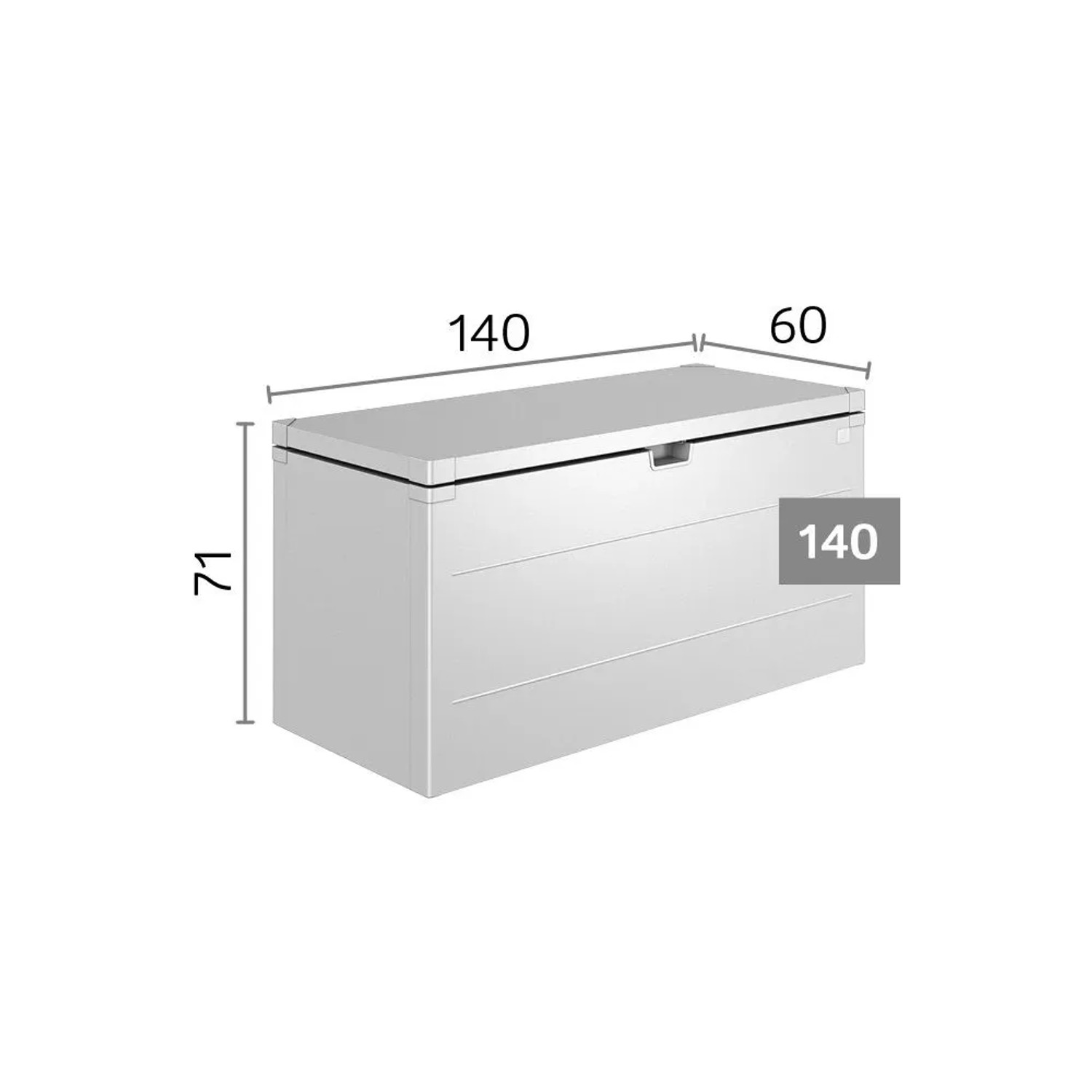 Biohort StyleBox 140 box universale grigio quarzo metallizzato, 140x60x71 cm. Impermeabile, chiudibile.