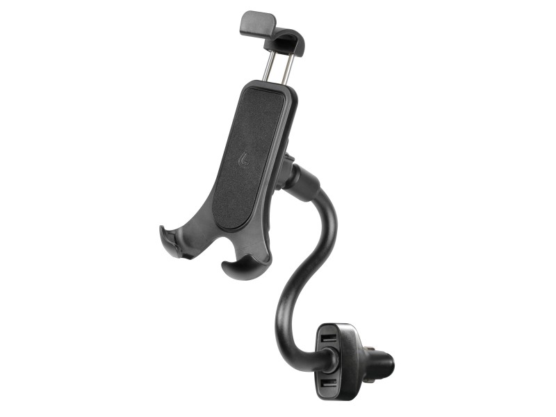 Porta cellulare auto Power Holder con doppio caricatore Usb nero