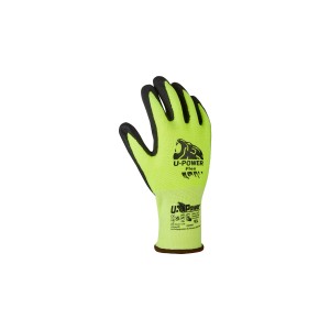 Guanto da lavoro giallo U-Power Flex con rivestimento nero.
