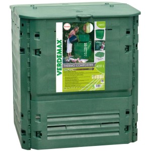 Compostiera termica Verdemax verde, 400L, per il giardino.