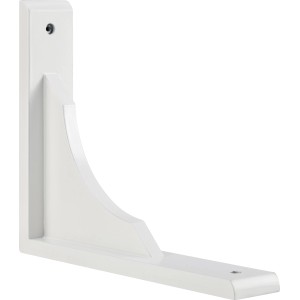 Mensola angolare in legno bianco, 22x18x4 cm, per il fissaggio a parete di mensole.