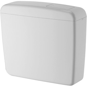 Cassetta WC bianca t.b.t., vista dettagliata.