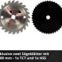 Due lame per sega (TCT, HSS) per sega circolare a mano Einhell Power X-Change TE-CS 18/89 Li Solo