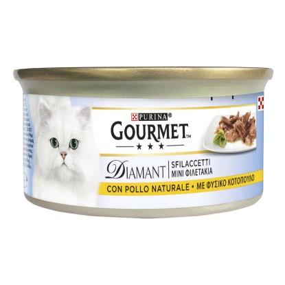 Cibo umido per gatti Purina Gourmet Diamant Sfilacetti con pollo lattina 85 g