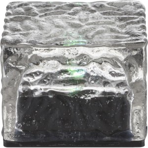 Luce solare decorativa a forma di cubo con vetro strutturato per esterni.