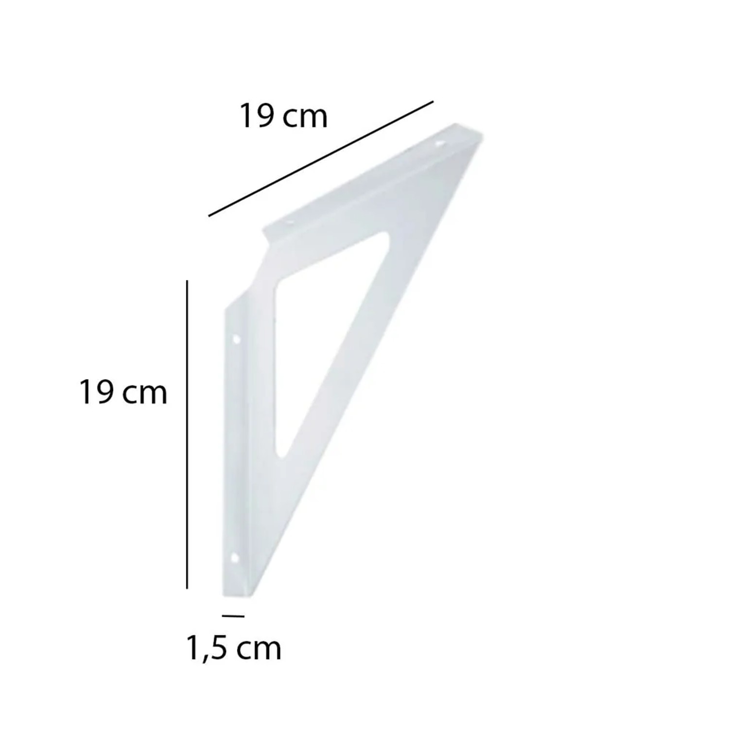 Reggimensola triangolare in acciaio 190x190x12 mm bianco opaco_2