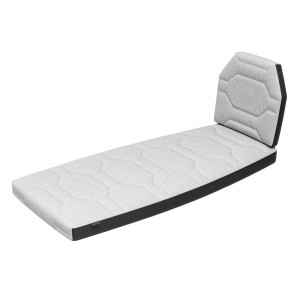 t.b.t. per il trasporto, imbottito, grigio chiaro con bordo nero.