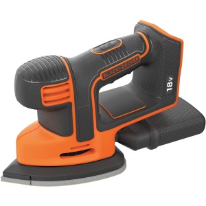 Levigatrice triangolare a batteria Black+Decker Mouse 18V BDCDS18, arancio e nero. Levigatrice compatta per angoli e bordi.