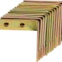 Set di 12 staffe angolari per sedia zincate gialle, 40x40x14 mm, per costruzioni in legno.