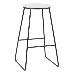 Sgabello Achelor bianco con gambe nere 32x32x71 cm