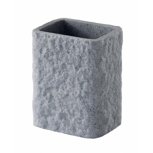 Portaspazzolino t.b.t. grigio con superficie ruvida.