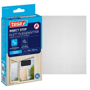 tesa Insect Stop zanzariera a strappo antracite per finestre, tagliabile, con nastro, max. 130x150 cm.