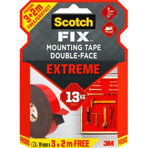 Nastro di montaggio Scotch Fix Extreme, biadesivo, tiene fino a 13kg. Ideale per officina e fai da te.