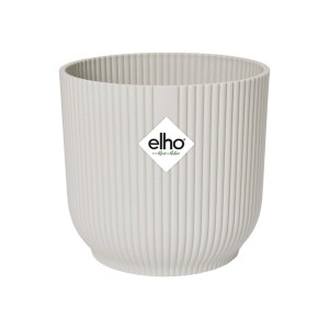Vaso per piante Elho Vibes Fold, Ø 25 cm, bianco seta, con texture a coste. Ideale per piante da interno.
