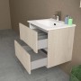t.b.t. Mobile bagno con due cassetti aperti effetto legno.