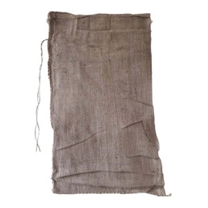 Sacco di iuta per forniture da giardinaggio, marrone, con coulisse.