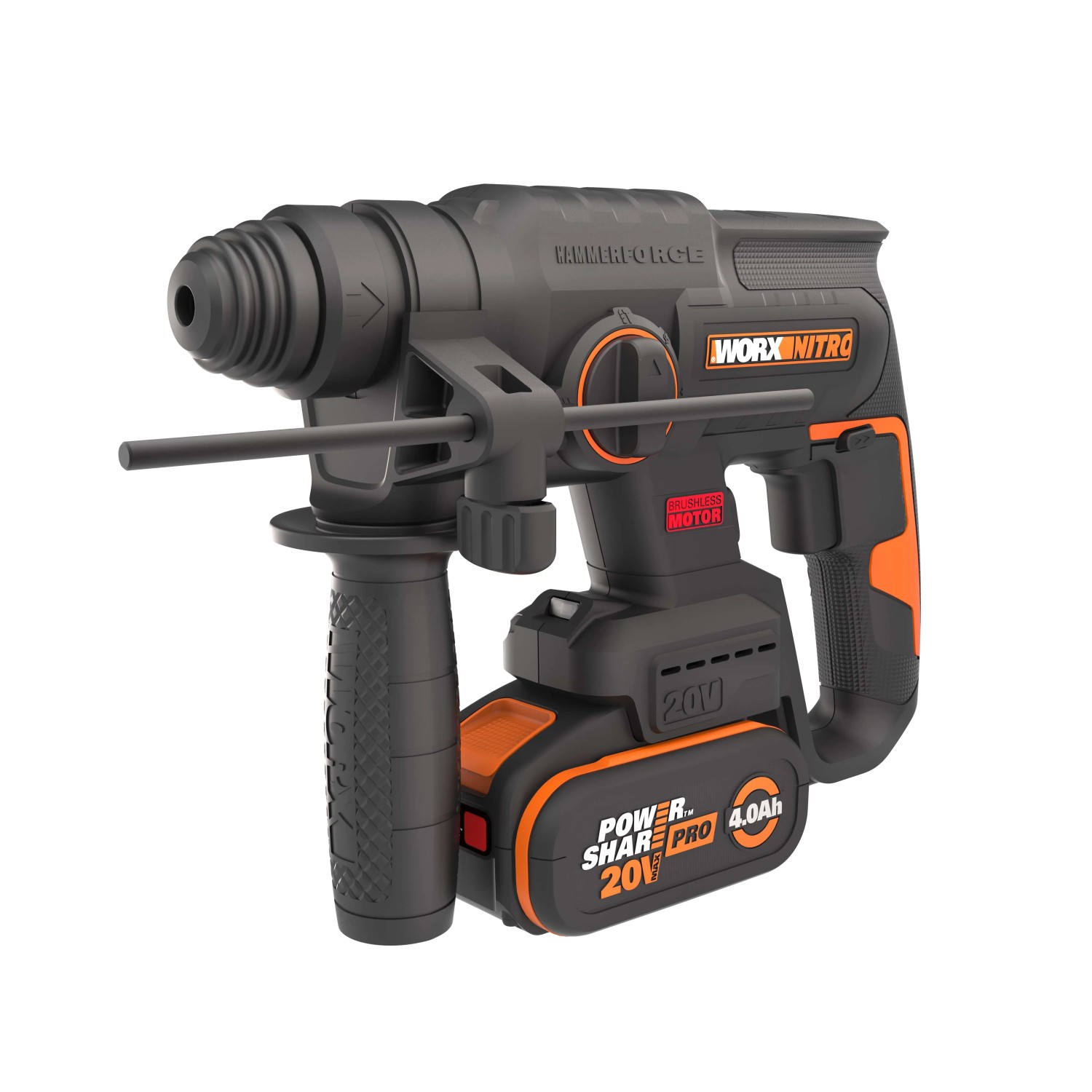 Trapano a percussione a batteria di t.b.t. per foratura e scalpellatura precise.