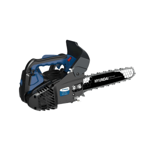 Motosega t.b.t., blu e nera. Motosega per lavori di giardinaggio.