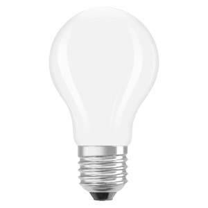 Lampadina LED opaca Osram E27 a forma di lampadina A100, 7.2W, 2700K. Luce bianca calda.