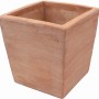 Vaso da fiori quadrato in terracotta, aspetto naturale per giardino e balcone.