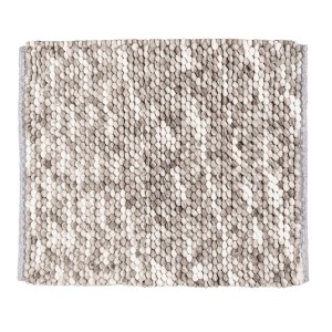 Tappeto da bagno t.b.t. grigio e bianco con struttura a pallini.