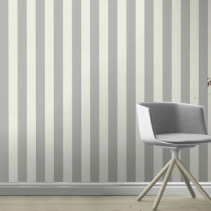 t.b.t. Carta da parati decorativa a righe grigie e bianche.