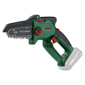 Elettrosega a batteria Bosch EasyChain 18V, verde-nera, con catena. Batteria non inclusa. Per potatura rami.