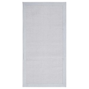 Tappeto t.b.t. rettangolare chiaro con bordo stretto.