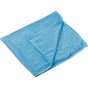 Panno per pavimenti Premium in microfibra azzurro per pulizia senza aloni di superfici lisce.