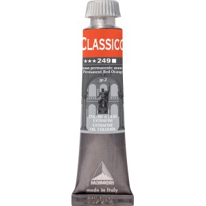 Tubo di colore ad olio rosso (Rosso Permanente Arancio) di Classico.