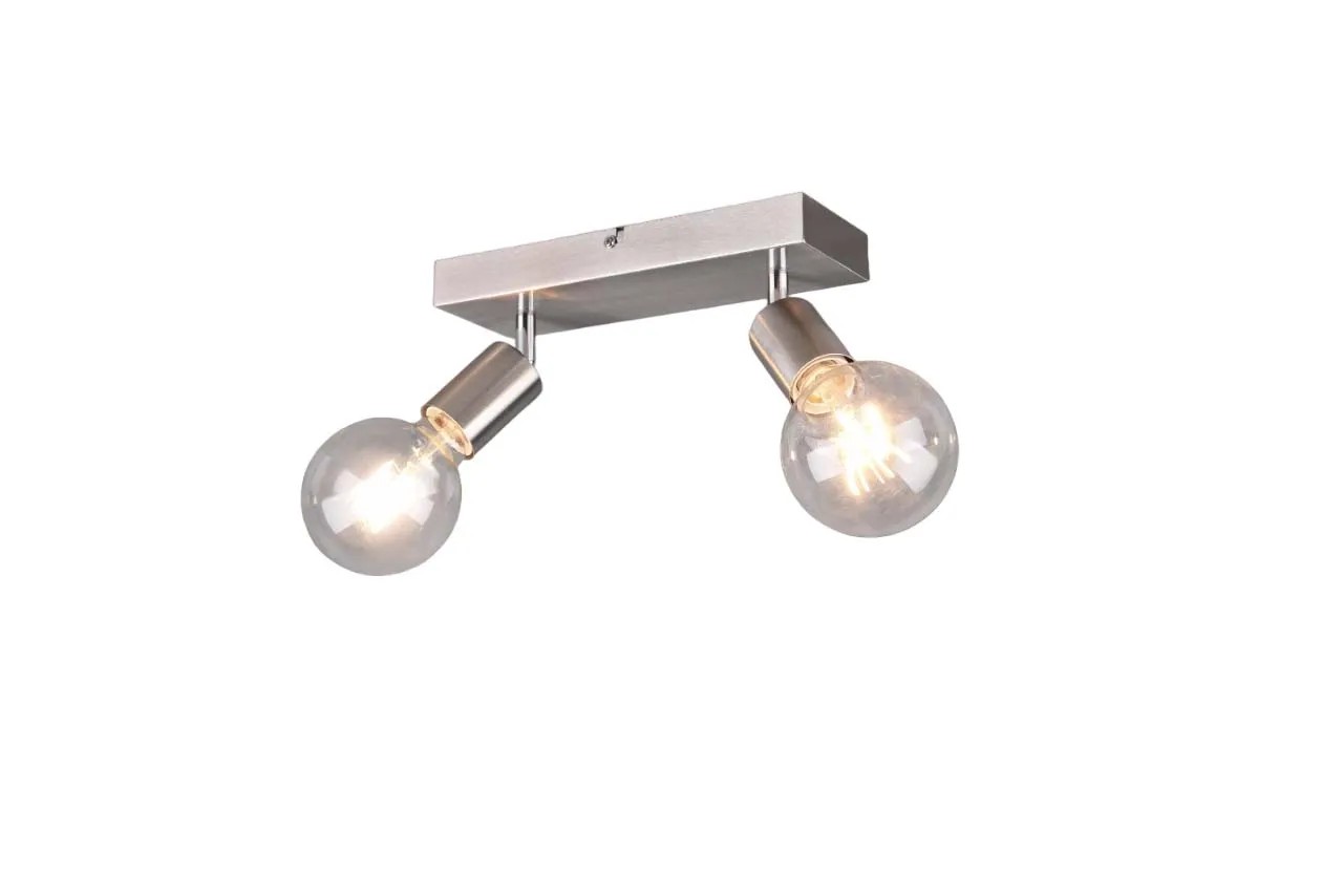 Faretto Orientabile Mars Reality - 2 Lampade E14, 40W, Design Nichel Opaco/Bianco, 25x21cm - Foto 13