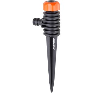 Dettaglio dell'irrigatore Claber t.b.t. per irrigazione di superficie.