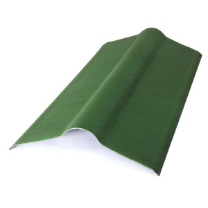 Lastra bituminosa ondulata verde per coperture.