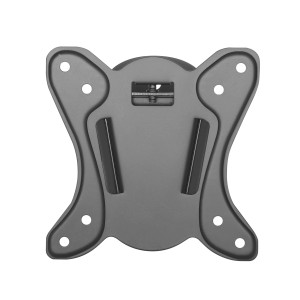 Supporto a parete grigio t.b.t. per accessori video con fori di montaggio.