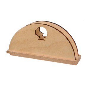 Portatovaglioli in legno con intaglio ad albero, accessorio per artisti.