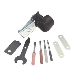 Set affilacatena Dremel 1453PA con accessorio, mole abrasive e accessori.