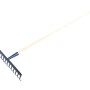 Rastrello LUX con 14 denti e manico da 150 cm per giardinaggio.