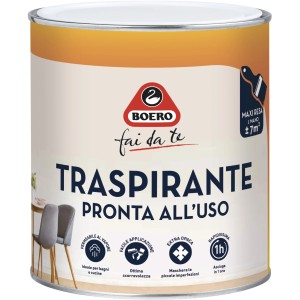 Pittura per interni Boero, pittura murale bianca traspirante in un contenitore di vernice.