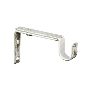 Supporto per bastone per tende in metallo bianco per montaggio a parete.