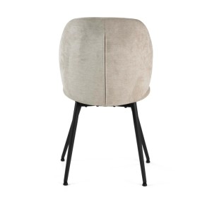 Sedia imbottita Glaede tessuto color sabbia e struttura in metallo 48x56h84,5 cm