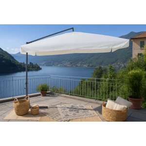 Ombrellone da giardino palo decentrato Garden Friend Quadro 3x3 m bianco