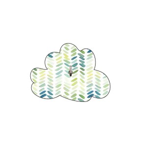 t.b.t. Gancio adesivo a forma di nuvola con motivo blu e verde.