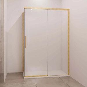 Porta scorrevole doccia Lux dx fisso est. 137-140 cm oro trasparente