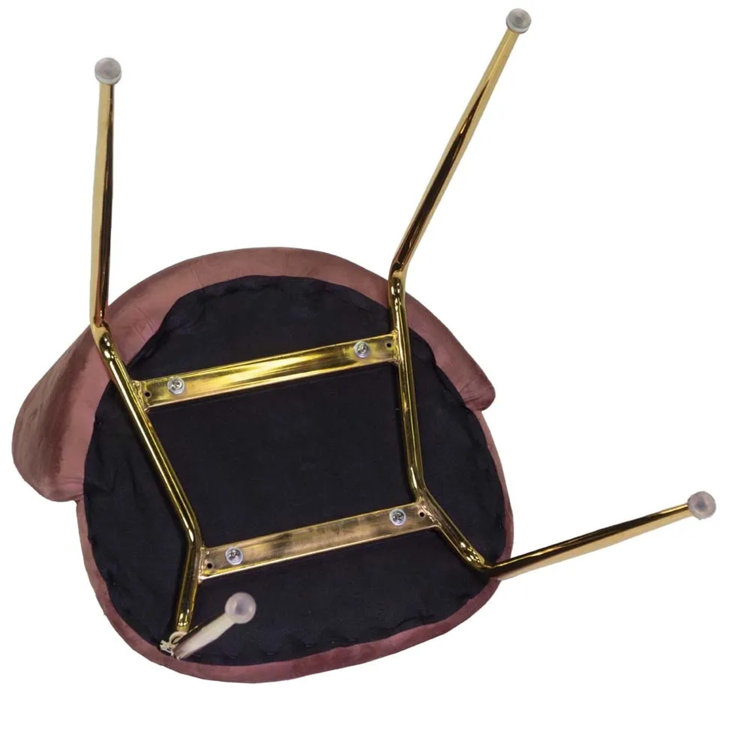 Sedia in velluto Sammi rosa antico struttura oro 50x57xh47/77,5 cm_7