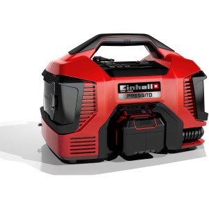 Compressore ibrido Einhell Pressito, rosso/nero, con maniglia. Ideale per gonfiare pneumatici e materassini.